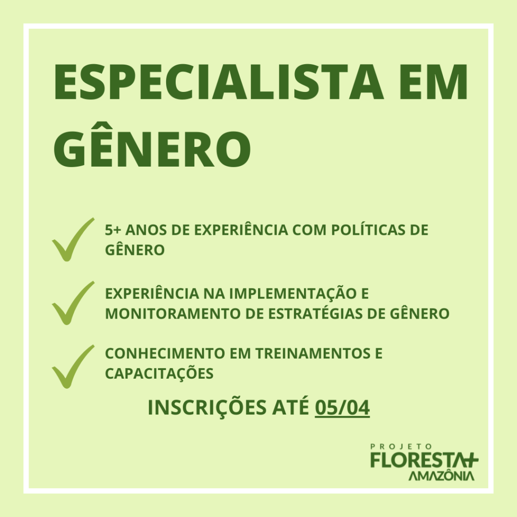 Aviso de seleção: especialista em gênero